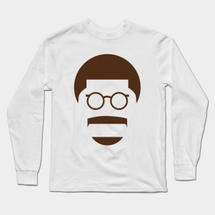 Man With Glasses Long Sleeve T-Shirt